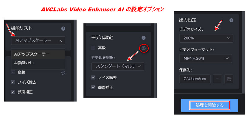 AVCLabs ビデオエンハンサーの設定詳細